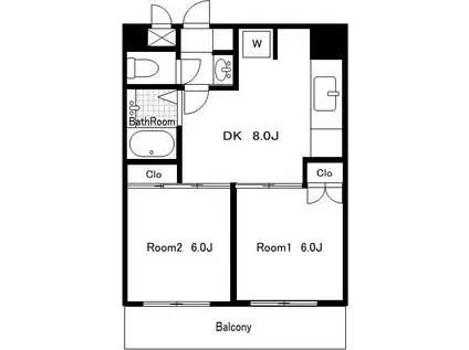 パークサイドヴィラ(2DK/5階)の間取り写真