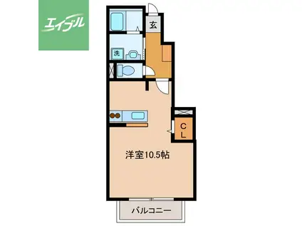 シャモニー弐番館(ワンルーム/1階)の間取り写真