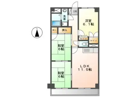 アビタシオンイモト(3LDK/2階)の間取り写真