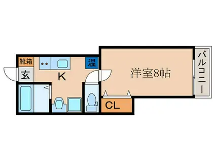 YOレジデンス(1K/2階)の間取り写真