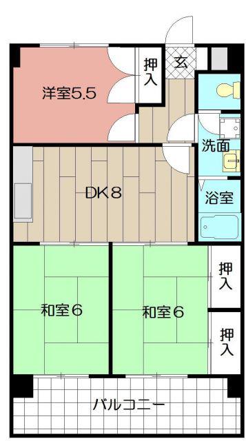 アーバンプラザ21(3DK/3階)の間取り写真