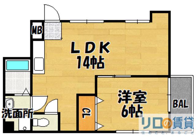 阪本ハイツ(1LDK/4階)の間取り写真