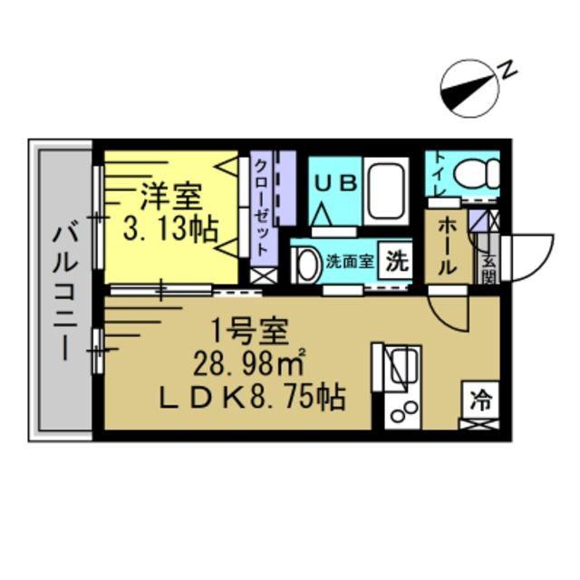 アーバングレイスIII(1LDK/1階)の間取り写真