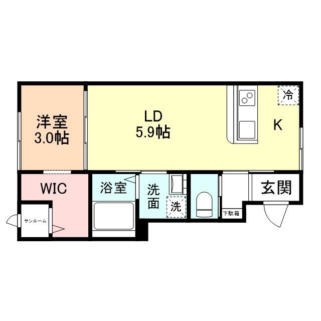 SIRIUS(1LDK/2階)の間取り写真
