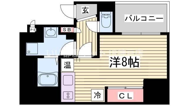 アスヴェル神戸元町II(ワンルーム/3階)の間取り写真