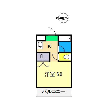 サニーパレス朝倉(ワンルーム/1階)の間取り写真