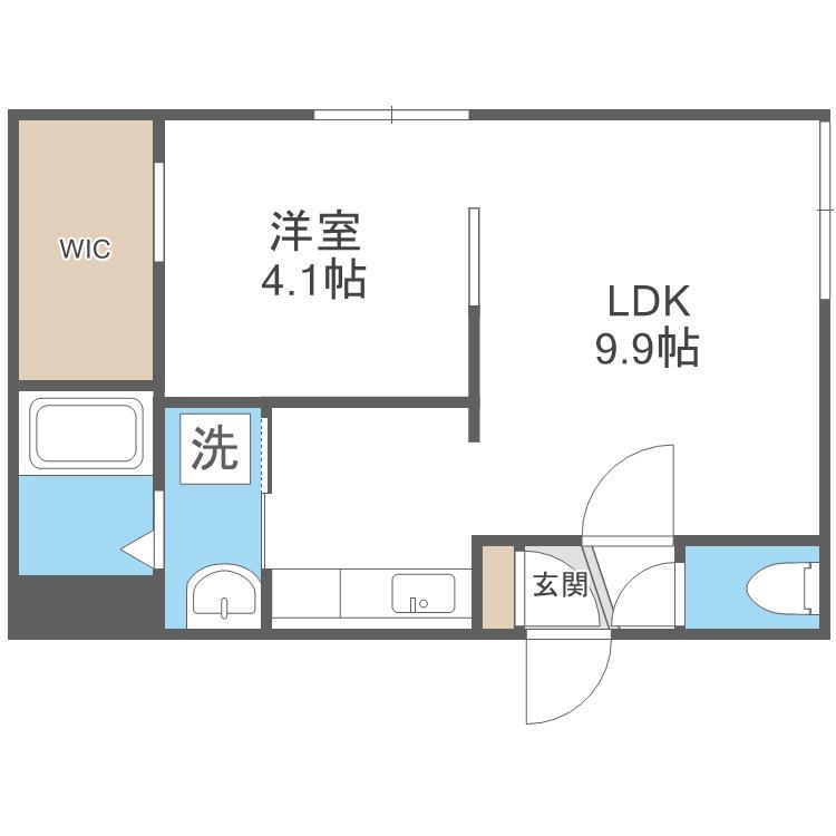 レラシオン(1LDK/5階)の間取り写真