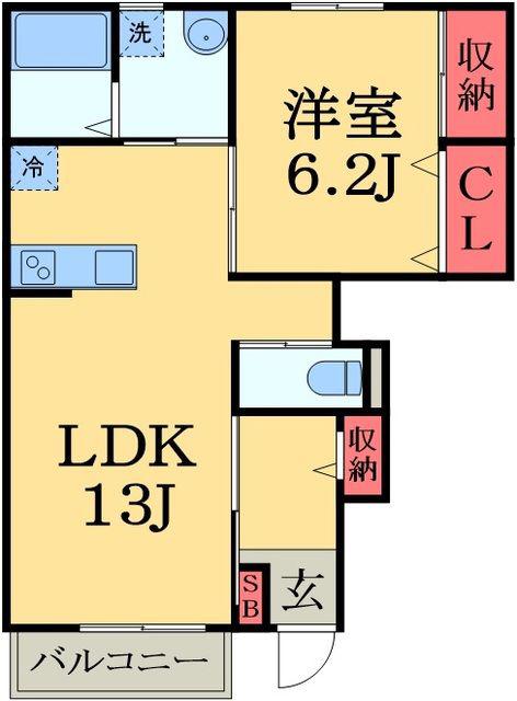 M&M壱号館(1LDK/1階)の間取り写真