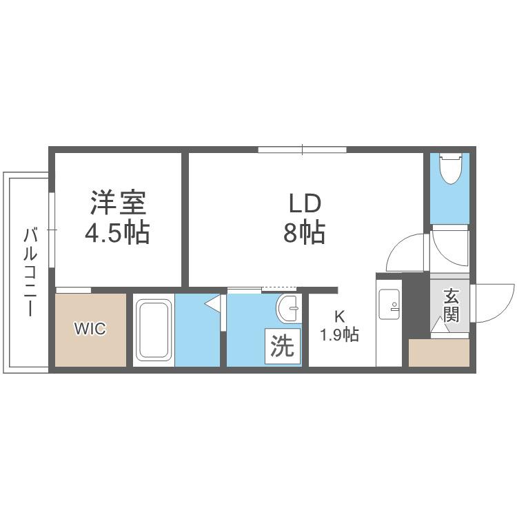 HALULET(1LDK/4階)の間取り写真