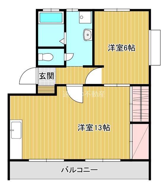 ハーベスト伊藤(1LDK/3階)の間取り写真