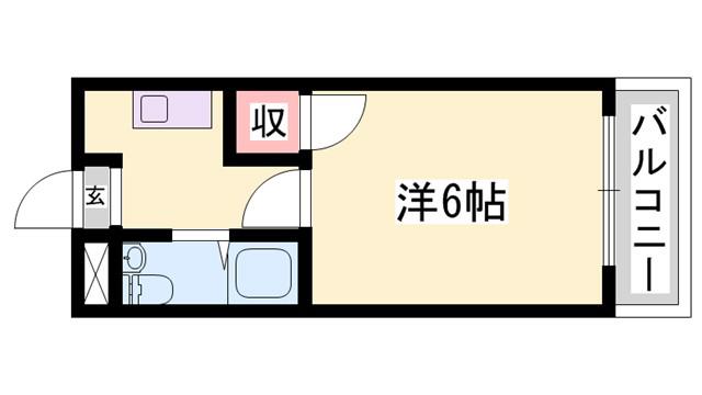 プチカントリービルヒラタ(1K/2階)の間取り写真