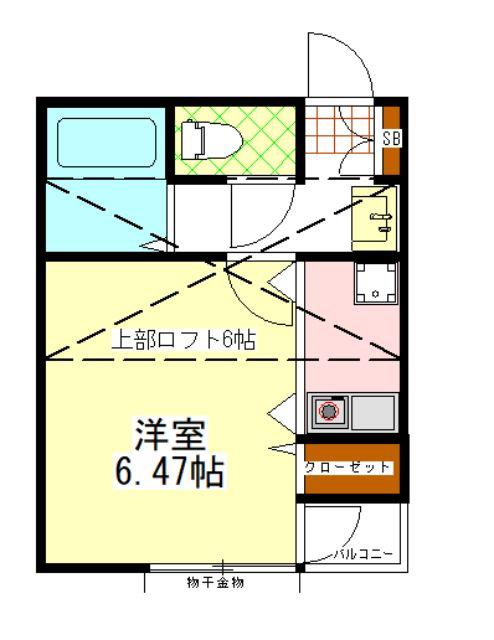 ブレイブハウス(1K/2階)の間取り写真