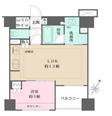 BELISTA横浜(1LDK/9階)の間取り写真