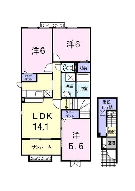 ヴィクトワール(3LDK/2階)の間取り写真