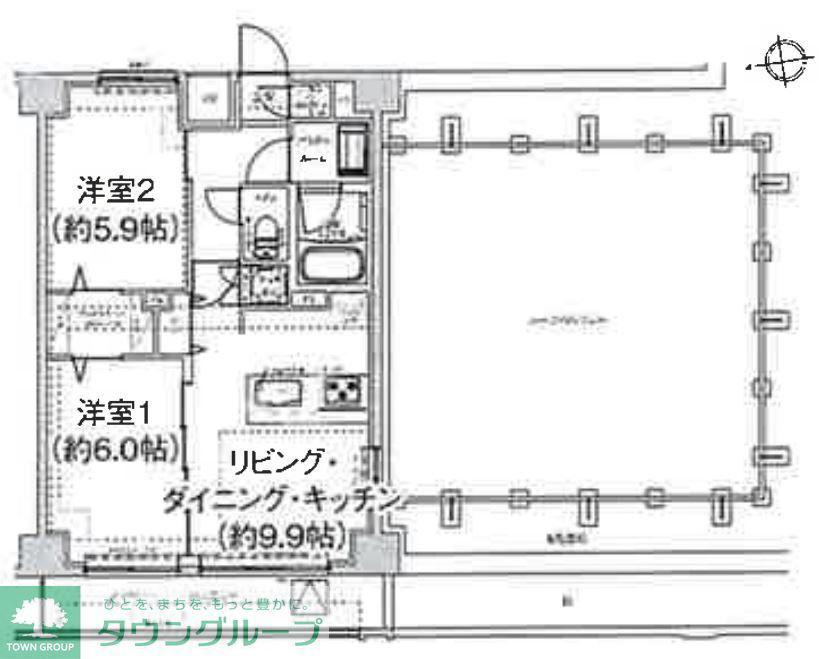 エルフォルテ東日暮里(2LDK/7階)の間取り写真
