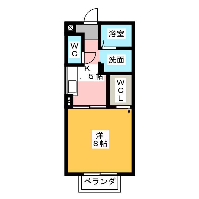 グランアズール(1K/2階)の間取り写真