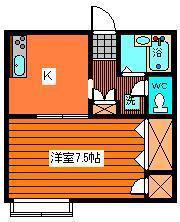 セジュールYAWARA A棟(1DK/1階)の間取り写真