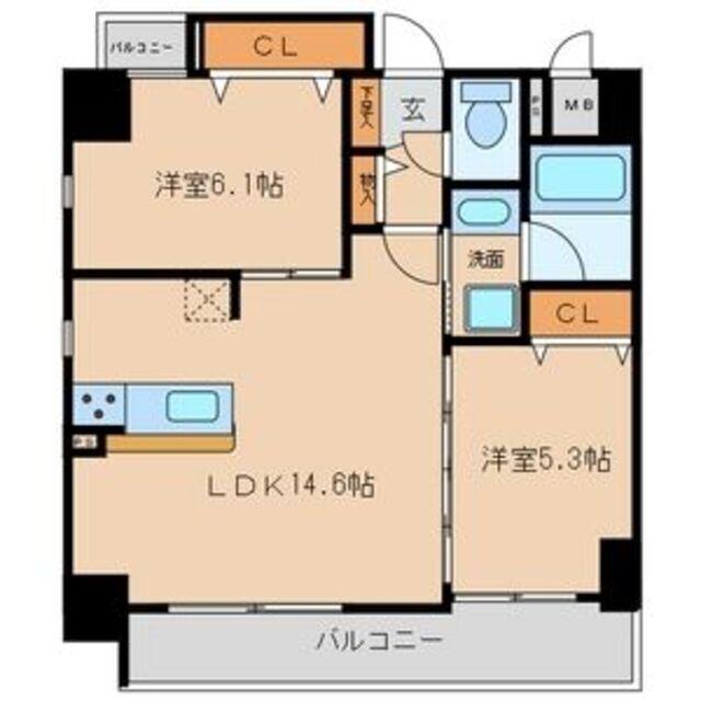 RESIDENCE NAGOYA(2LDK/7階)の間取り写真