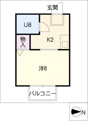 エル高峯(1K/1階)の間取り写真