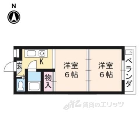 サンチェリー高田Ⅰ(2K/4階)の間取り写真