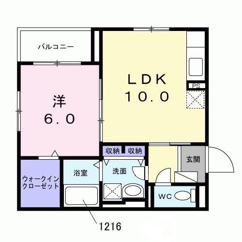 アジュール千川(1LDK/4階)の間取り写真