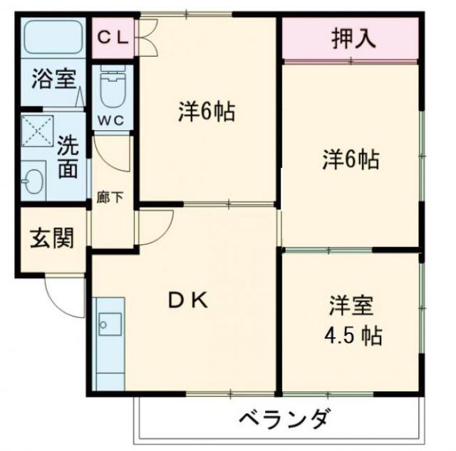 コーポGENIII(3DK/2階)の間取り写真
