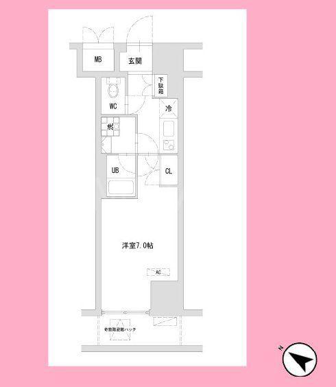 TLRレジデンス町田(1K/1階)の間取り写真