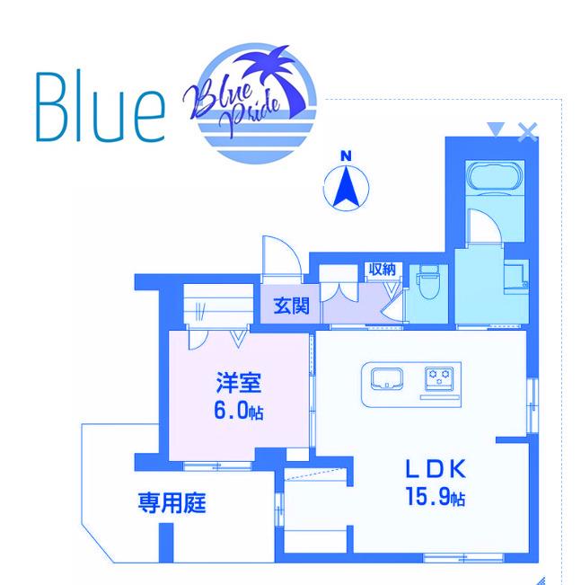 ラ・メール鎌倉(1LDK/1階)の間取り写真