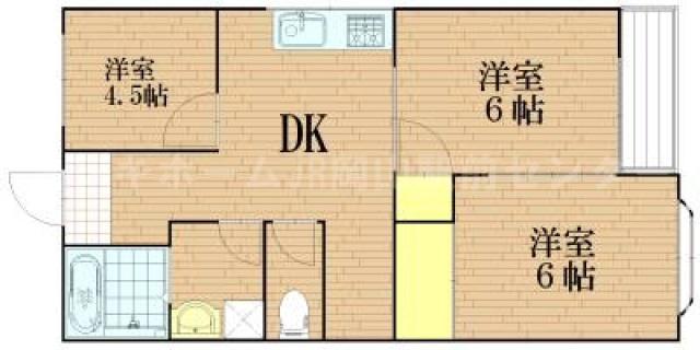 リレイズ葉月I(3DK/2階)の間取り写真