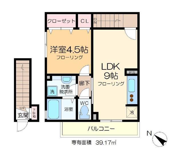 ドルフクレセント七番館(1LDK/2階)の間取り写真