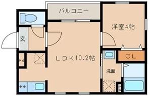 CASSINA(1LDK/1階)の間取り写真
