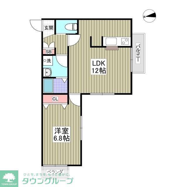 オリーブ上砂町(1LDK/3階)の間取り写真