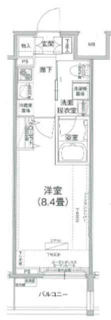 アイル芝浦東京ベイ(1K/10階)の間取り写真