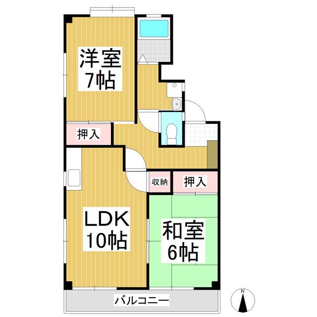 ドリームハイツ(2LDK/2階)の間取り写真