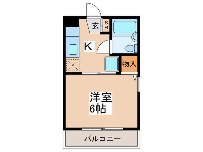 レンツェン御殿山(1K/2階)の間取り写真