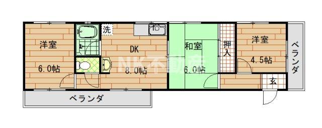 清光マンション(3LDK/2階)の間取り写真