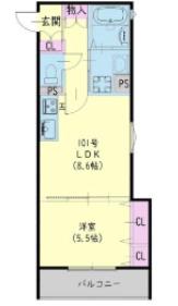 ラモーナ半田(1LDK/3階)の間取り写真