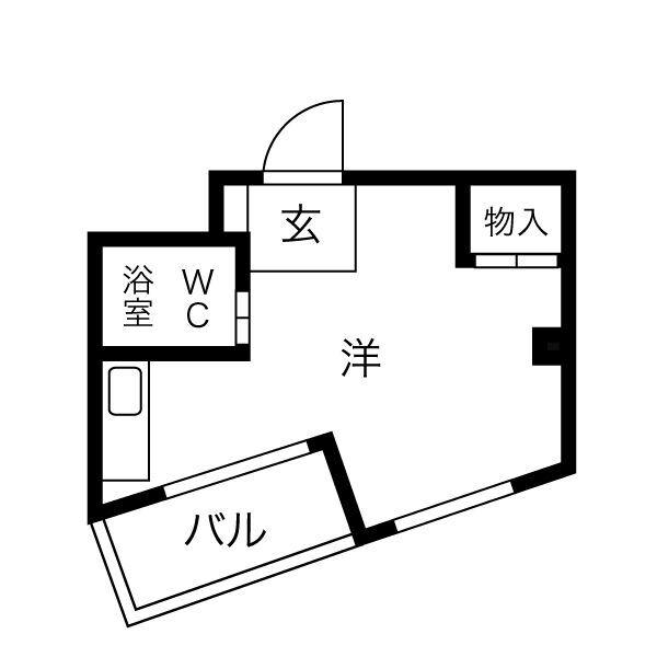 シャトー第9神戸(ワンルーム/2階)の間取り写真
