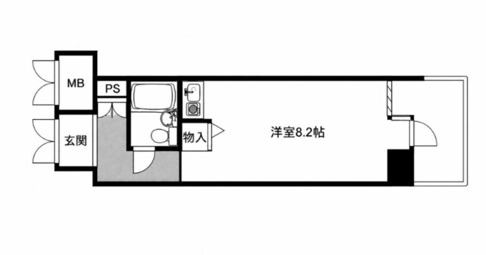 ニューブ神戸(ワンルーム/1階)の間取り写真