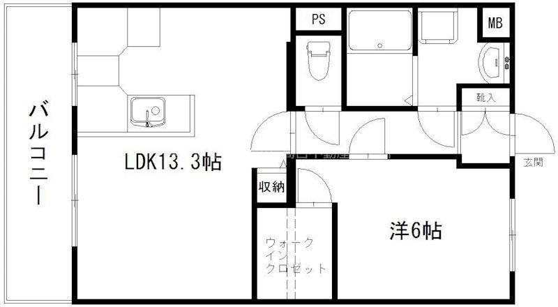 エルフィオーレ(1LDK/3階)の間取り写真