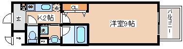 ヘスティア神戸(1K/10階)の間取り写真