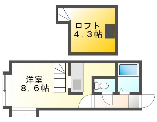 SONIAIV(1K/1階)の間取り写真