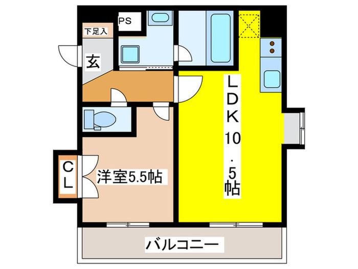 サンスタレ西浅草(1LDK/9階)の間取り写真