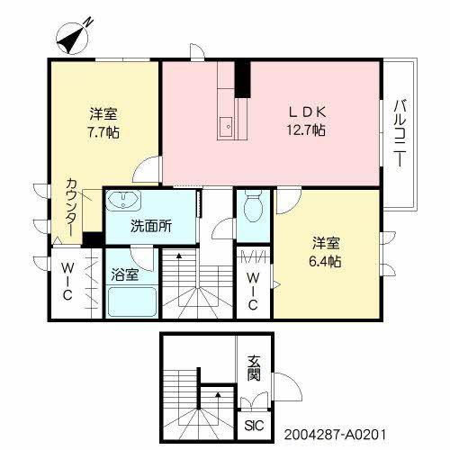 シャーメゾン茶屋の先II(2LDK/2階)の間取り写真