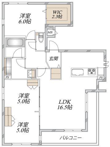 MANSION KAZAN(3LDK/2階)の間取り写真