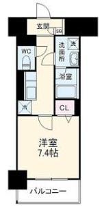 シャルマンソワレ名駅(1K/4階)の間取り写真