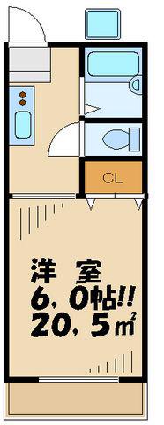 プチハイツ下高井戸(ワンルーム/1階)の間取り写真