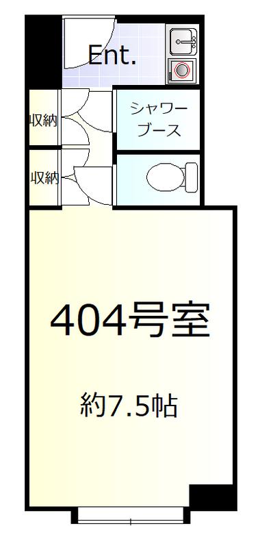 ニューステイトメナー(ワンルーム/4階)の間取り写真