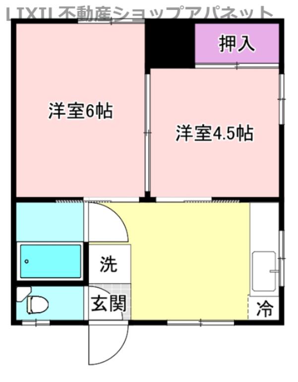 コーポ小林(2K/2階)の間取り写真