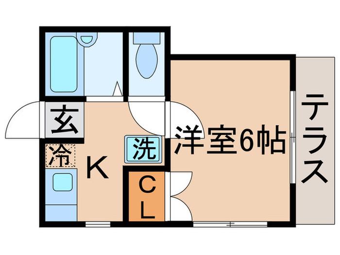 カームケイエス(1K/1階)の間取り写真